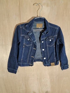guess jean jacket girls size small long sleeve button up denim blue - Picture 1 of 8