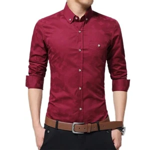Mens Formal Office Dress Shirts Long Sleeves Business Slim Pocket Casual Shirts - Picture 1 of 13
