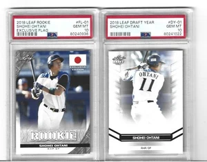 2018 SHOHEI OHTANI LEAF 2 CARD ROOKIE LOT GRADED PSA GEM MINT 10 MVP SUPERSTAR - Picture 1 of 1