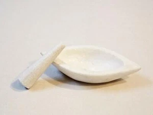 Juego de mortero y mortero de mármol blanco duradero hecho a mano KSM, Ohkli Musal (7 pulgadas) - Imagen 1 de 1