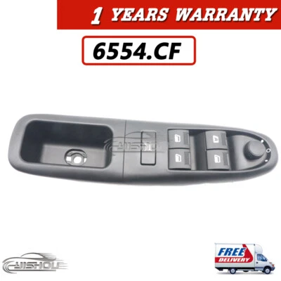 Interruptor de control de ventana eléctrica del lado del conductor delantero para PEUGEOT 406 6554.CF 6554CF Foto 1 de 4