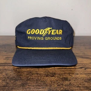 DE COLECCIÓN NUEVO ANTIGUO STOCK GOODYEAR CUERDA SNAPBACK GORRA SOMBRERO EE. UU. CAMPO DE PRUEBAS - Imagen 1 de 7