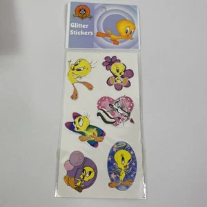 Tweety Bird Sylvester 6 Stickers per sheet Glitter WB Looney Tunes 2001 NIP NOS - Picture 1 of 4