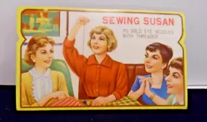LIBRO DE AGUJAS SUSAN DE COSER VINTAGE AÑOS 50 - AGUJAS NIQUELADAS - 75% COMPLETO - Imagen 1 de 4