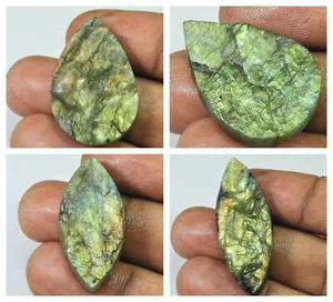 155Cts. Labradorite Marquise Crystal Rough Mineral 4pcs Gemstone Lot 30-39MM - Picture 1 of 11