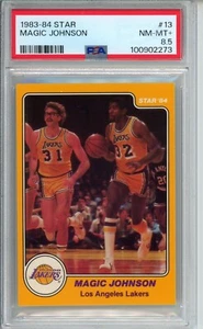 1983-84 Star #13 Magic Johnson PSA 8.5 Mint Corners Los Angeles Lakers POP 1 - Picture 1 of 2
