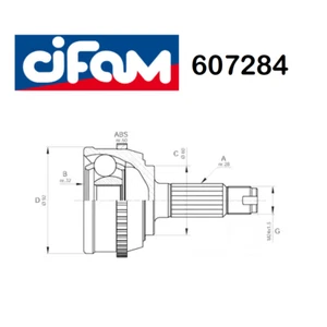 GIUNTO SEMIASSE LATO RUOTA HONDA ACCORD - ROVER 600 CIFAM PER GCV1117 - Imagen 1 de 1