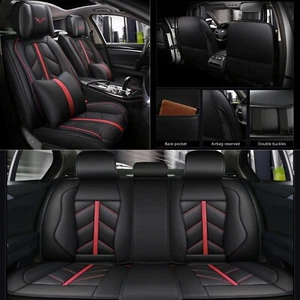 Juego completo de funda de asiento de coche de 5 asientos con almohadas funda de cojín delantera trasera para Toyota - Imagen 1 de 8