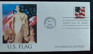 FLAG BALD EAGLE LADY LIBERTY PATRIOTIC FLAG PSA BOOKLET 2002 FLEETWOOD CACH FDC - Picture 1 of 1