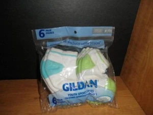 NEW (6 PRS) GILDAN YOUTH SPORT SOCKS LOW CUT GIRLS SHOE SZ (6-11 1/2) MULTICOLOR - Picture 1 of 4