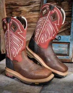 Justin Men's Roughneck Walnut Brown Steel Toe Waterproof Work Boots WK2115 SZ.10 - Picture 1 of 5