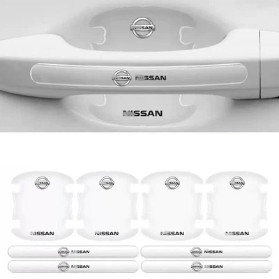 Protector de tazón de manija de puerta de coche transparente de 8 piezas antiarañazos para Nissan Foto 1 de 4