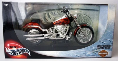 100% HOT WHEELS HARLEY DAVIDSON SOFTTAIL DEUCE 1:10 DIE CAST MATTEL 2001 NEW ! - Image 1 of 4