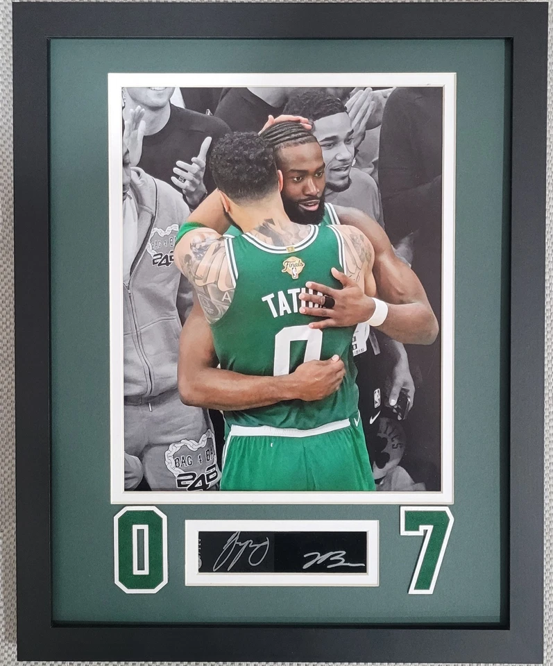 Foto facsímil Jayson Tatum & Jaylen Brown 8x10 grabado láser firma 11x14 Foto 1 de 3