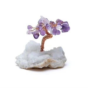 Árbol de piedras preciosas amatista -- 5.5x5.5x7cm; 163g - Imagen 1 de 1