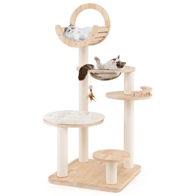 4-in-1 Building Block Cat Tree w/Space Capsule Nest Padded Platform Hanging Toy - Image 1 of 4