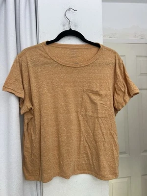 Camiseta Arizona Jean Co Mujer Semi Ajuste Bolsillo Talla XL Amarilla Manga Corta Foto 1 de 4