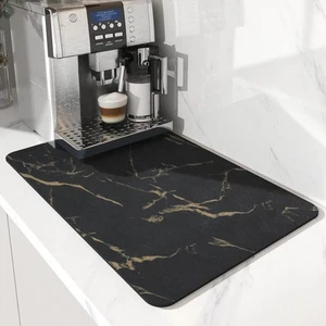 Coffee Mat Hide Stain Rubber Backed Absorbent Dish Drying for Kitchen Counter - Picture 1 of 8