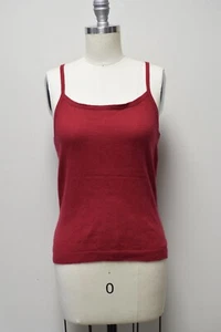 Lands' End Berry Red 100% Cashmere Tank Top Camisole Women's Size M/10-12 - Picture 1 of 5