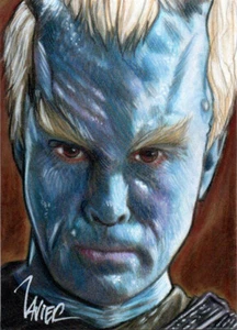 STAR TREK Enterprise Thy’lek Shrand ANDORIAN SKETCH Card STAMPA edizione aperta - Foto 1 di 2