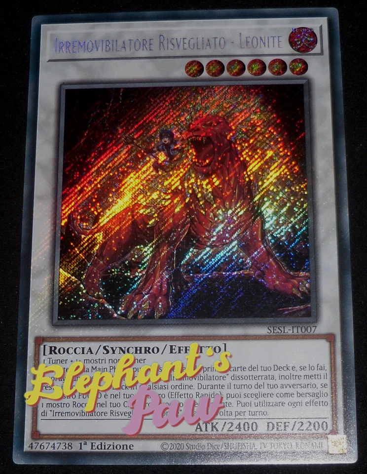 Yugioh - Irremovibilatore Risvegliato Leonite RARA SEGRETA - SESL-IT007 - Immagine 1 di 1