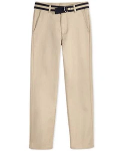 Nautica Big Kid Boys Flat Front Belted Twill School Uniform Pants-8 - Picture 1 of 1