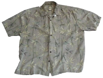Camisa Hawaiana Jaxx Jaxx Para Hombres XL Verde Estampado Bambú Manga Corta Abotonada Foto 1 de 4