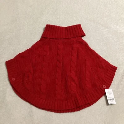 Poncho Suéter Carter's Girl 4t Rojo Cuello Alto Cable Tejido Capa Vacaciones Nuevo con Etiquetas Foto 1 de 4