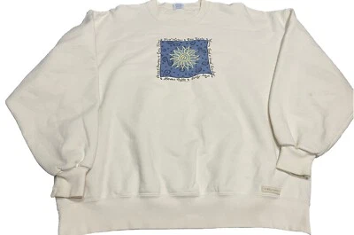 Whalewatch 夏威夷运动衫,1990 年代复古,白色,圆领套衫 XL — 第 1/4 张图片