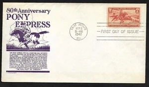 #894 3c Pony Express -Brown Anderson FDC Saint Joseph - Picture 1 of 2