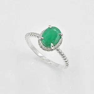 Natural Emerald Gemstone 925 Sterling Silver May Birthstone Solitaire Women Ring - Picture 1 of 8