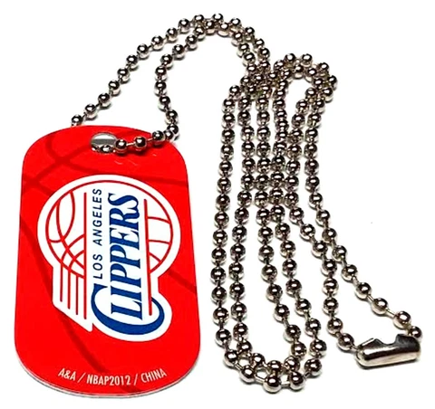 LOS ANGELES CLIPPERS NBA NECKLACE PENDANT 1.5" LONG METAL DOG TAG  & 21" CHAIN Cover