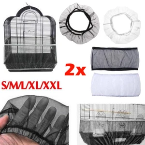 2PC Nylon Pet Bird Cage Cover Seed Catcher Shell Skirt Guard Mesh Net Mesh Tid - Picture 1 of 20