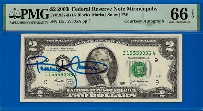 2003 $2 Federal Reserve Note - PMG 66EPQ - Signed by Treasurer Rosario Marin - Image 1 of 2