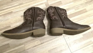 Youth, Girls size 6, Wonder Nation, Brown & Pink Cowboy Boots, Pre-Owned - Bild 1 von 12