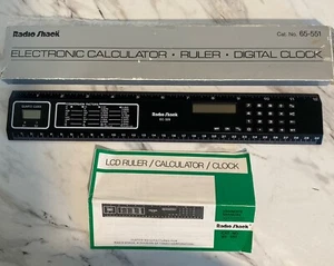 Radio Shack Vtg Electronic Ruler Calculator Clock Combo Original Box READ DESC.. - Picture 1 of 15