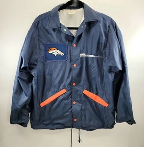Sz Small - Vtg Denver Broncos Snap Button Windbreaker Jacket OGDEN Entertainment - Picture 1 of 12