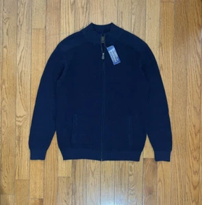 Pendleton Full Zip Cardigan Waffle Knit L Navy Blue NEW with Tags (148USD) - Picture 1 of 8