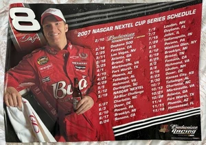 Menge 2 Dale Earnhardt Jr 2007 Budweiser Racing NASCAR Zeitplan Poster - Bild 1 von 9
