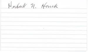 Herbert Houck Signed Index Card WWII Ace O&E - Picture 1 of 1