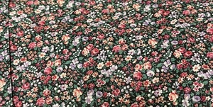 Black Itty Bitty Floral Print Calico Black Sewing Quilting Cotton Fabric 35” - Picture 1 of 3
