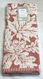 LILLIAN AUGUST KÜCHENTÜCHER (3) BLÄTTER ROT GRÜN BRAUN 20 X 28 100 % BAUMWOLLE NEU MIT ETIKETT - Bild 1 von 3