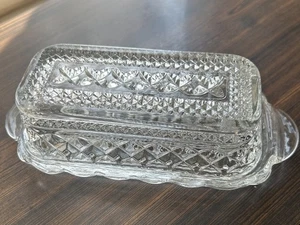 Vintage Wexford By Anchor Hocking Covered 1/4 Lb Butter Dish Pressed Glass - Picture 1 of 4