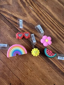 Sunny Summer Crocs Jibbitz Pack Of 5 Flower Sunglasses Sun Rainbow Watermelon - Picture 1 of 3