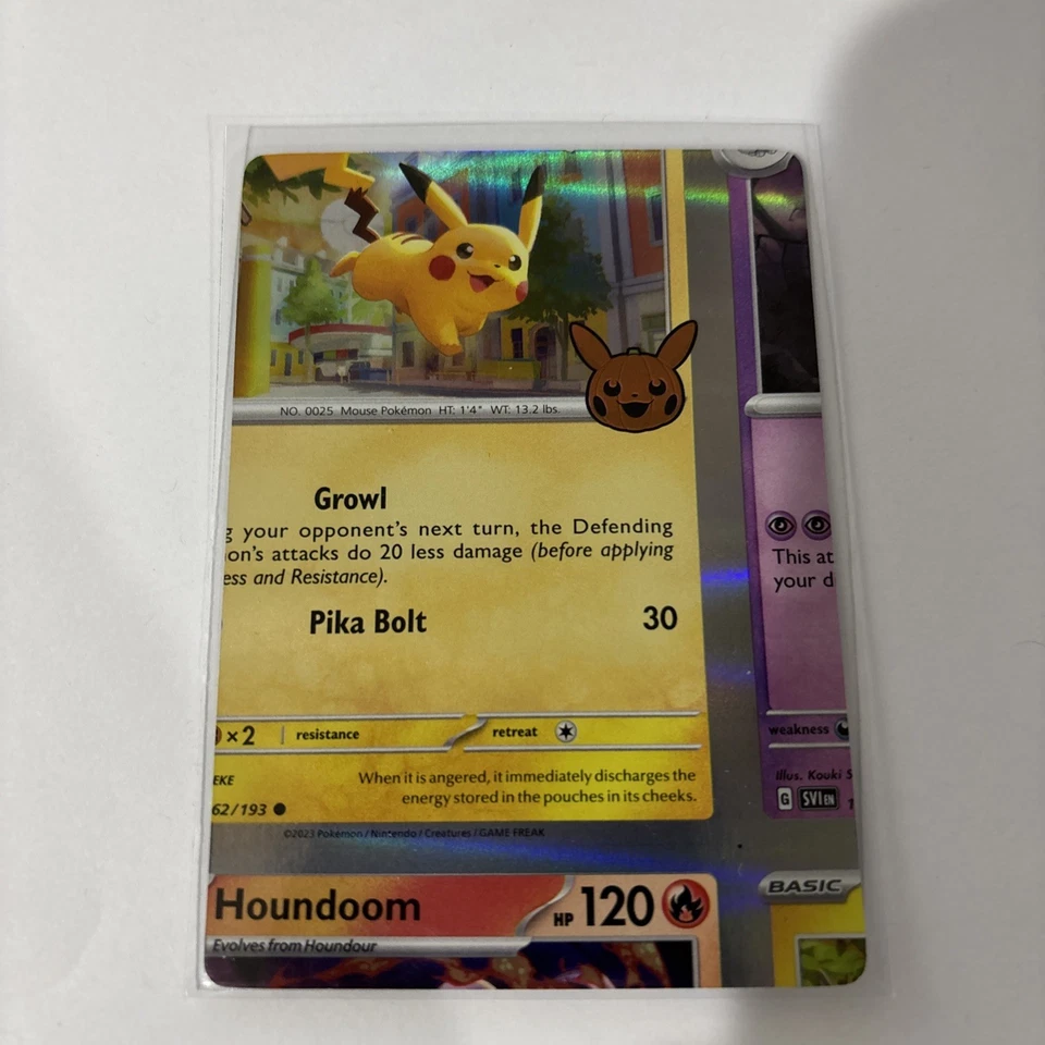 Pokemon Card - Pikachu Error Miscut NFC Trick or Trade 062/193 Holo Rare A1 - Image 1 of 2