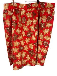 Retroliciois Lebkuchen Weihnachten knielanger Rock 4X Baumwolle rot Kekse - Bild 1 von 6