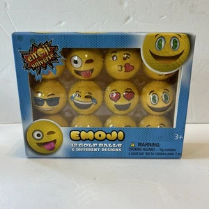 Emoji Universe Golf Balls 12 Pack 6 Different Designs BRAND NEW! Funny Gift Idea - Picture 1 of 3