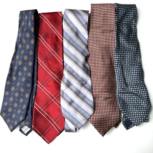 KENNETH COLE TOMMY HILFIGER Set of Five Silk Patterned Standard Mens Neck Ties - Picture 1 of 2