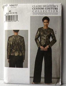 Vogue 9277 Claire Shaeffer Loose Lined Tie Back Jacket Lined Pant Pattern Sz6-14 - Picture 1 of 2
