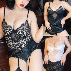 Plus Size Women Sexy Lingerie Bodysuit Lace Lingerie Nightwear Underwear G-Thong - Picture 1 of 46